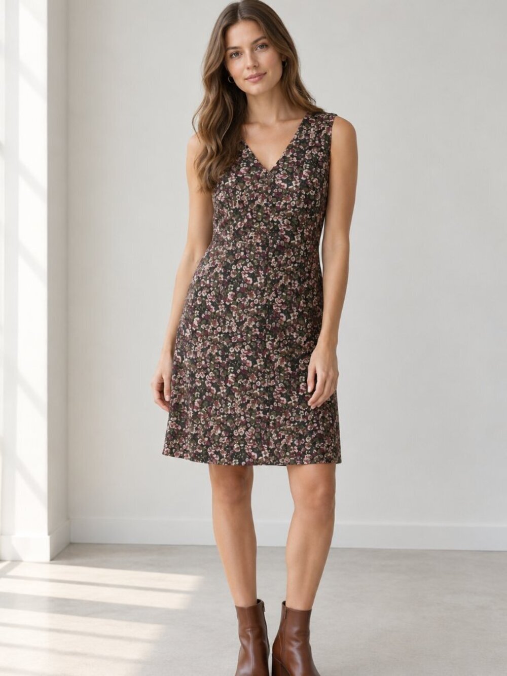 BloomChic Floral Print Sleeveless V Neck Midi Dress 1X NWT 0584